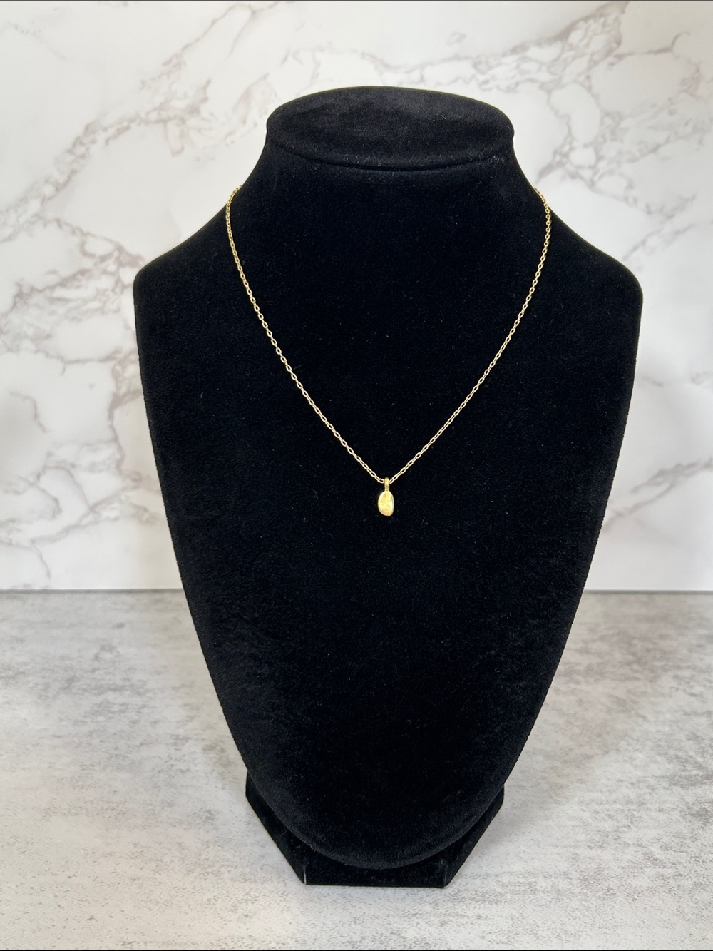 Madewell Gold Tiny Imperfect Shaped Oval Pendant Necklace